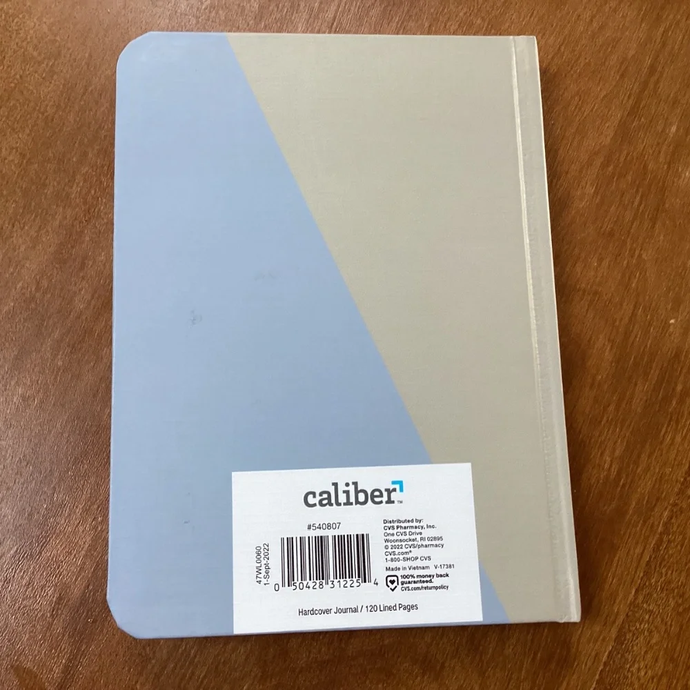 Caliber Hard Cover Take/Note Journal 120 Lined Pages New